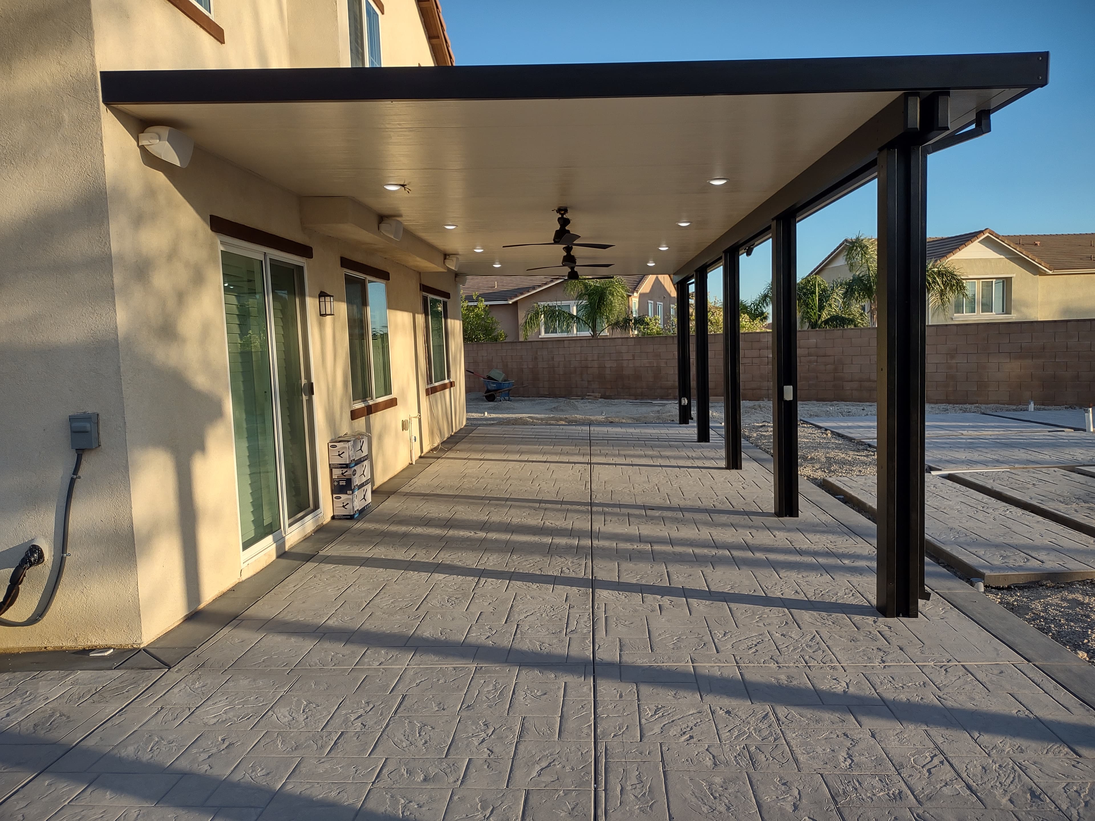 Combination lattice and solid patio cover