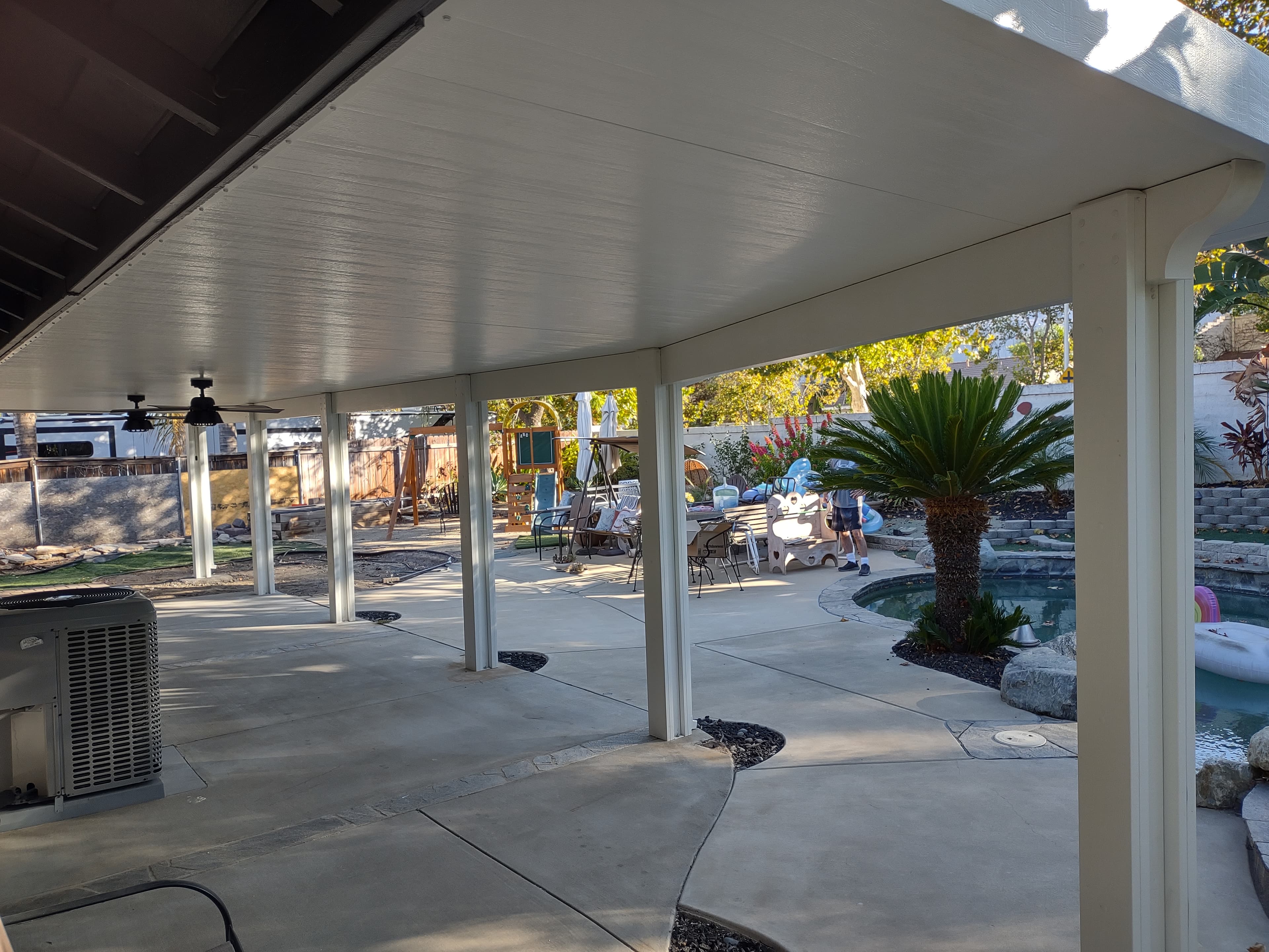 Permitted aluminum patio cover installation in Corona, California