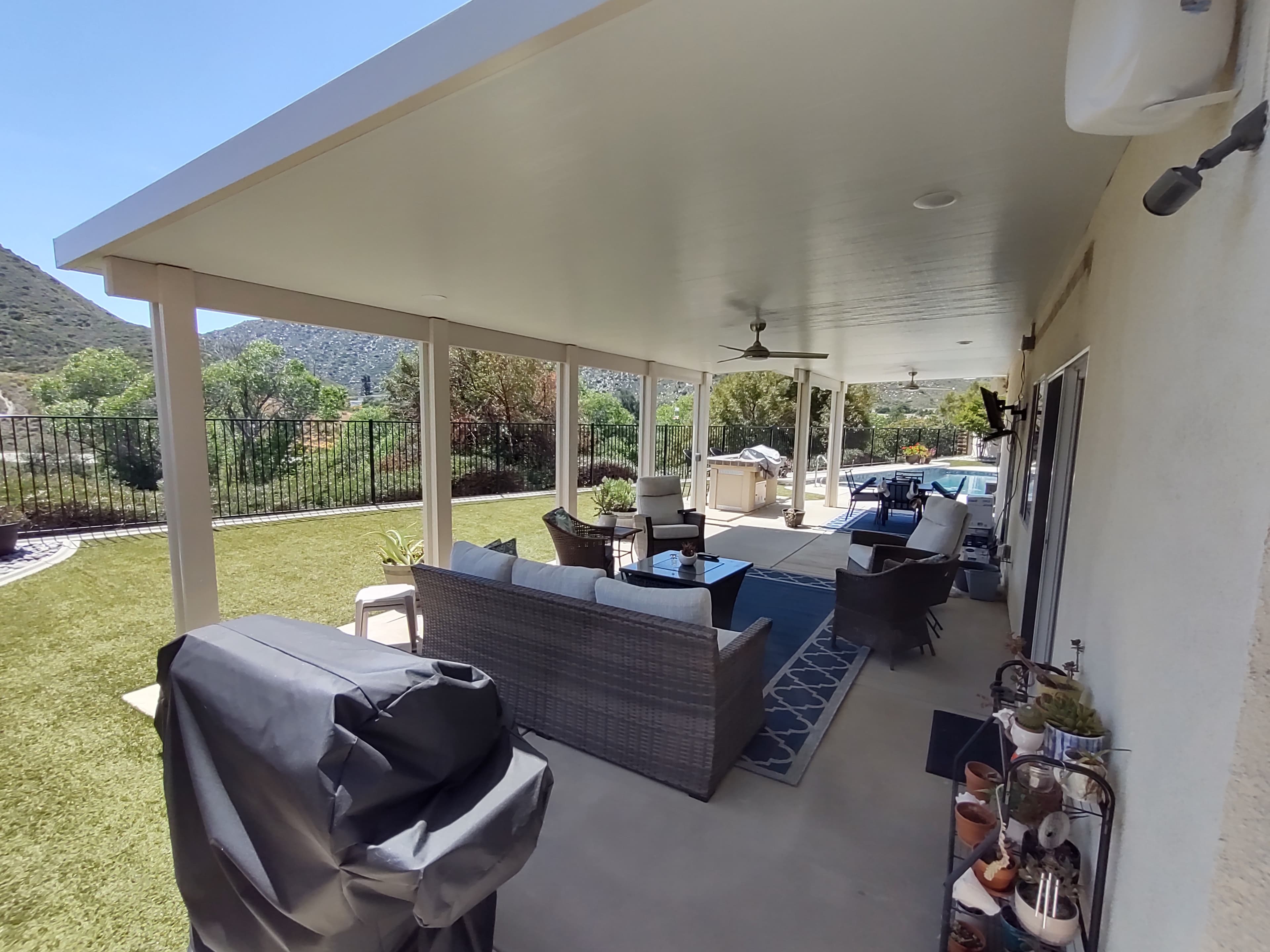 Poolside aluminum patio cover